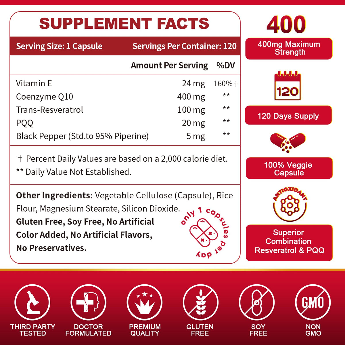 ZEBORA CoQ10 400mg capsules végétales emballage