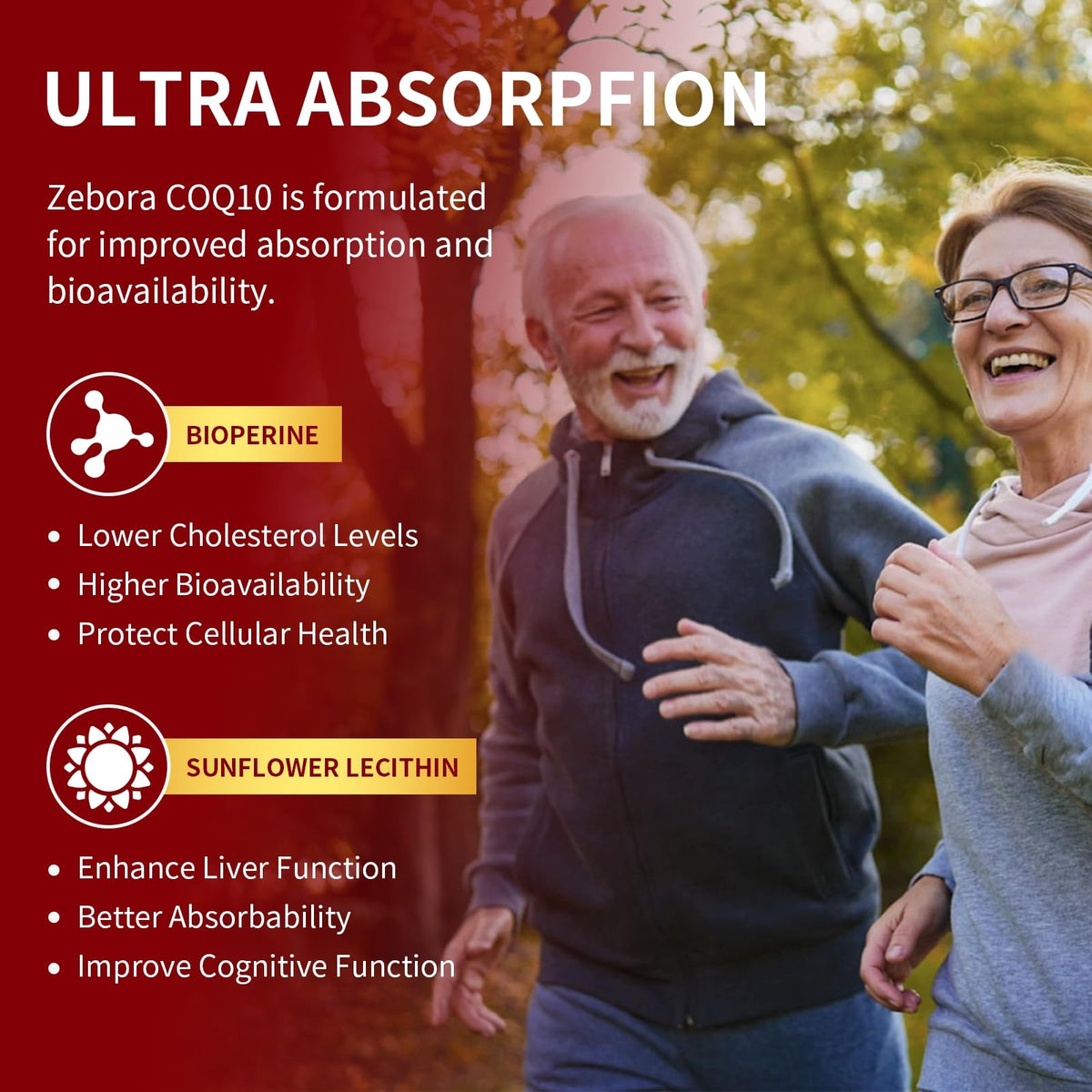 ZEBORA CoQ10 gélules sur table avec accessoires santé