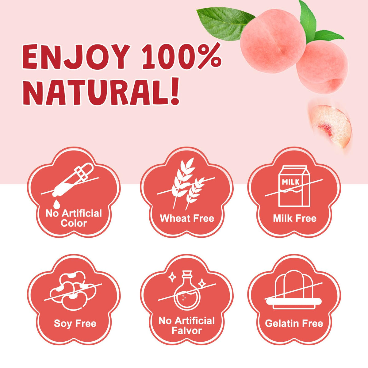 ZEBORA Gummies Probiotiques pour Enfants avec fruits frais en arrière-plan