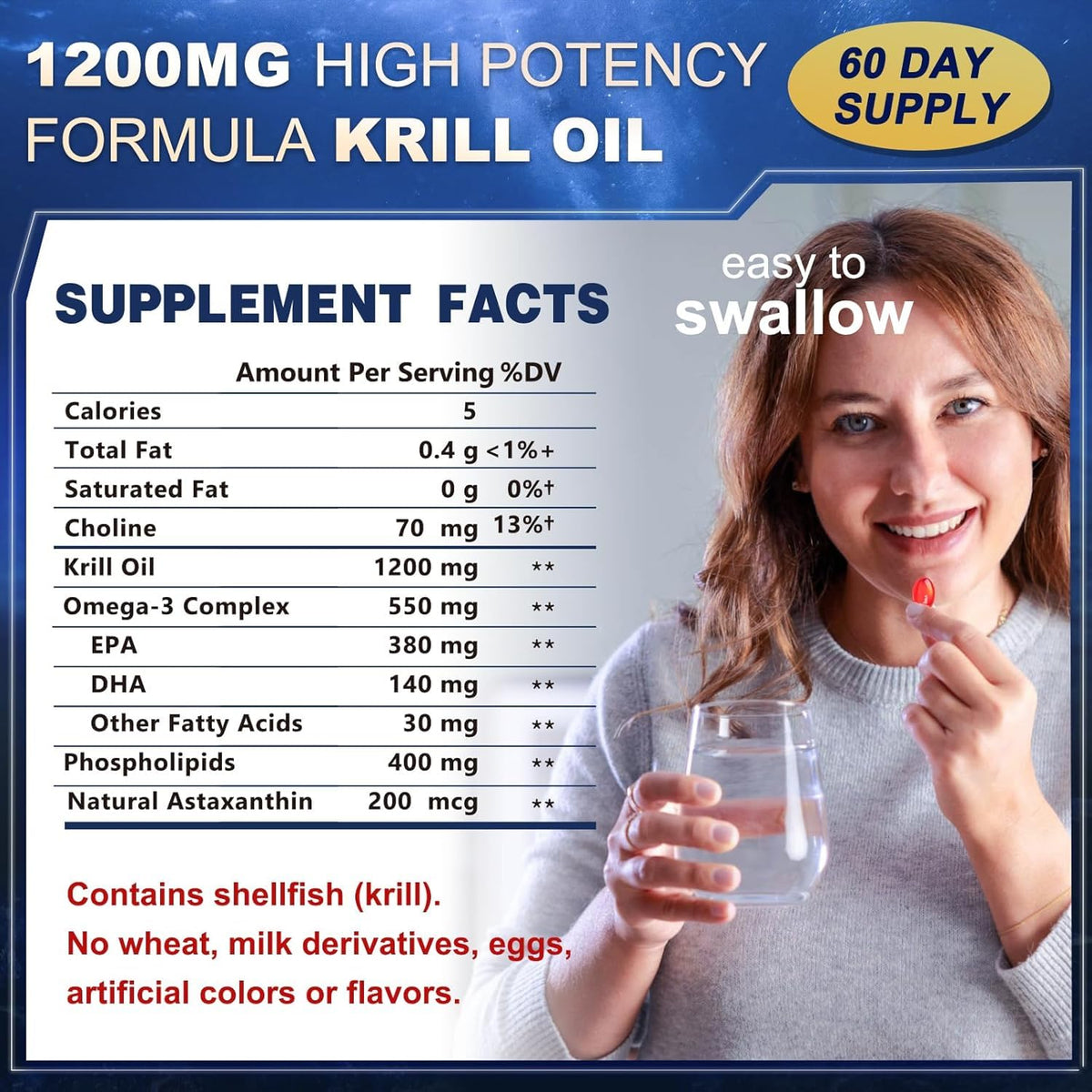 ZEBORA Huile de Krill 1200mg gélules sur fond blanc