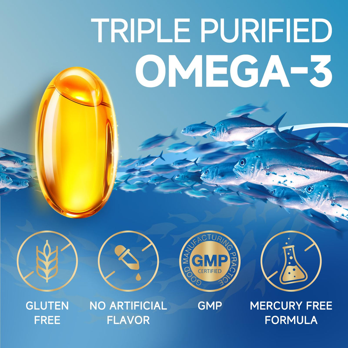 ZEBORA Huile de Poisson Omega-3 2000mg gélules en mode de vie actif