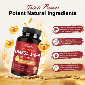 ZEBORA Huile de Poisson Omega 3-6-9 2000mg étiquette avec ingrédients