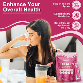 ZEBORA Poudre de Collagène affichant le poids de 360g