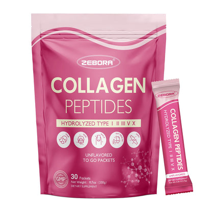 ZEBORA Poudre de Collagène Multi Peptides 30 Sachets vue avant