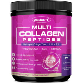 ZEBORA Poudre de Collagène Multi Peptides 408g vue de face