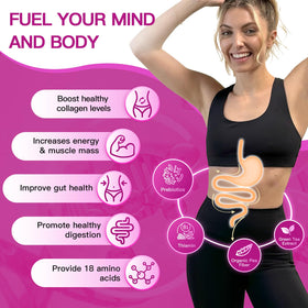 ZEBORA Poudre de Collagène Multi Peptides 508g en préparation dans un smoothie
