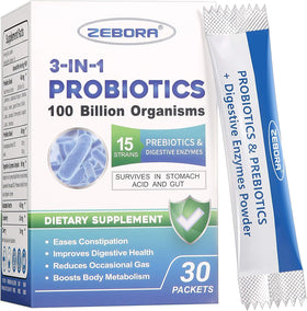 ZEBORA Poudre Probiotique 100 Milliards CFU sachets avant