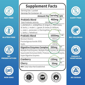 ZEBORA Poudre Probiotique 100 Milliards CFU sachets sur une table