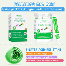 ZEBORA Poudre Probiotique Enfants étiquette avec informations nutritionnelles