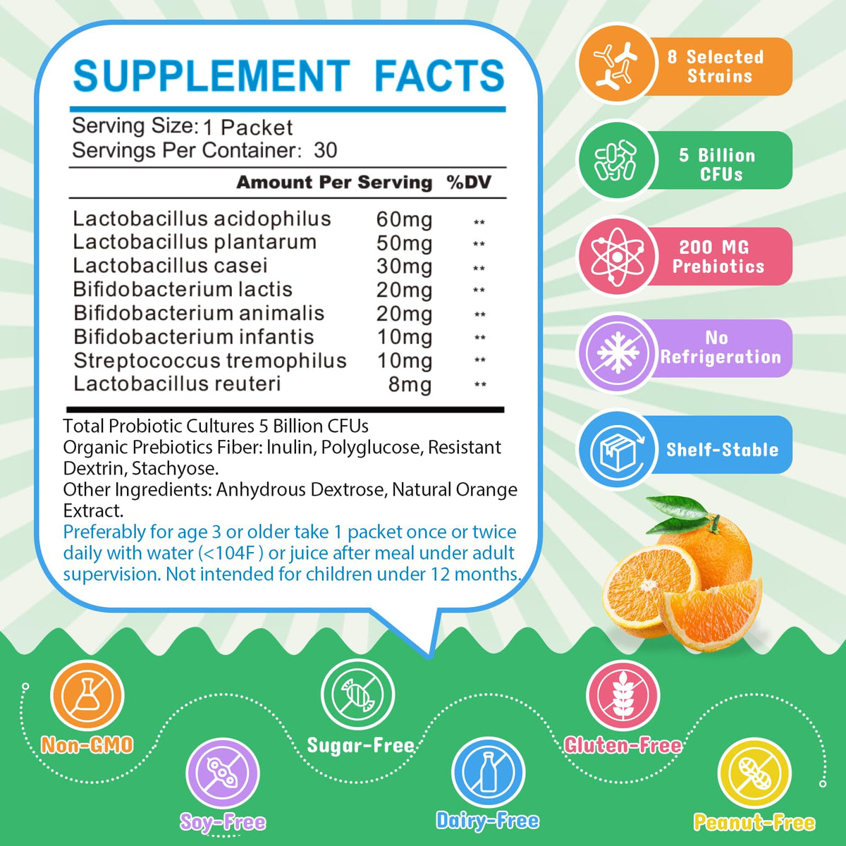 ZEBORA Poudre Probiotique Enfants sachet ouvert avec poudre