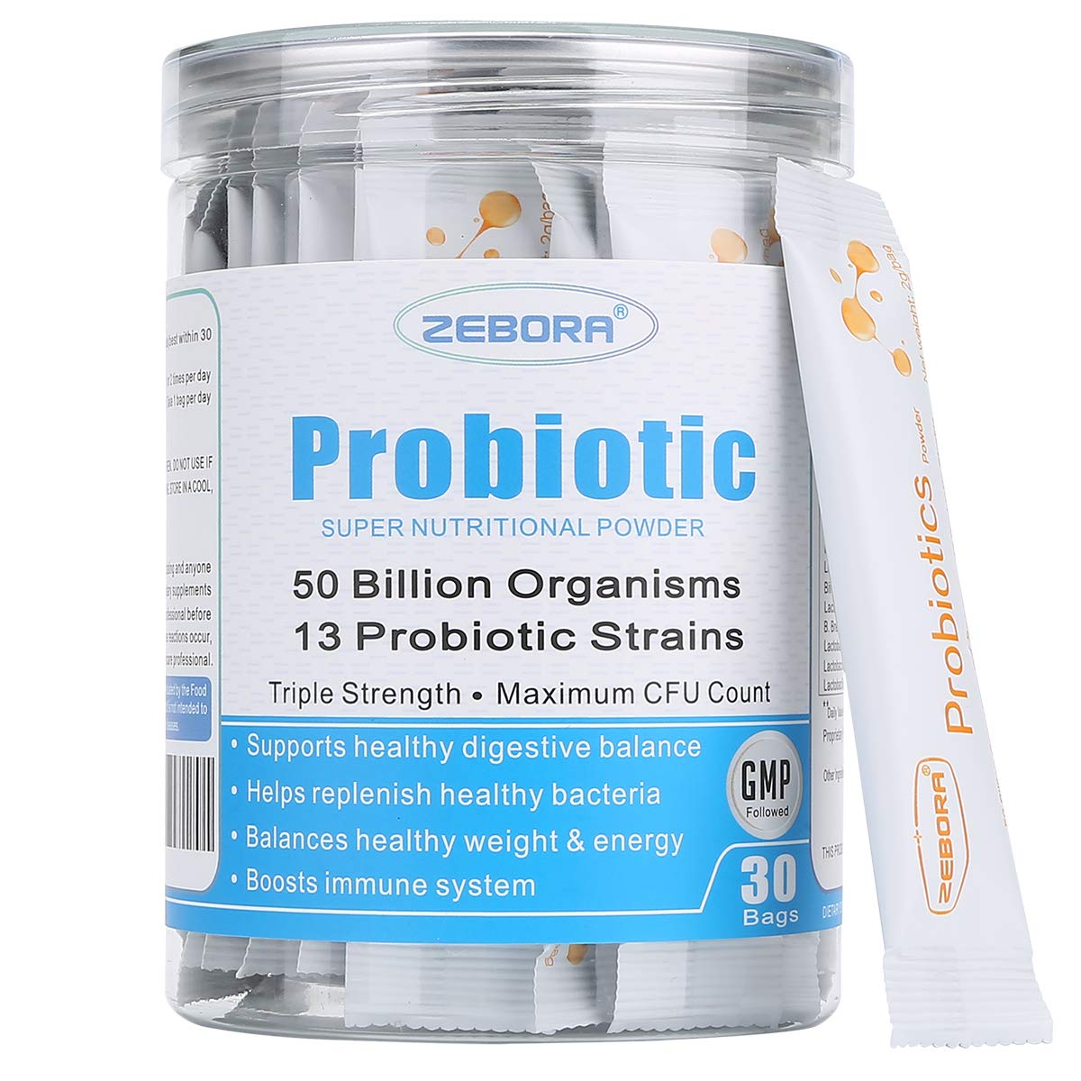 ZEBORA Poudre Probiotique sachets individuels de 125g