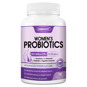 ZEBORA Probiotiques Femmes 100 Milliards CFU 90 Portions - vue avant