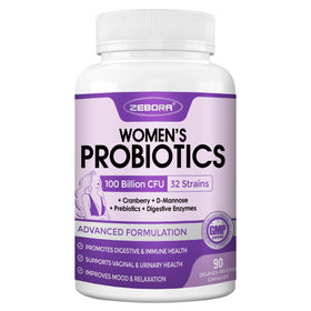 ZEBORA Probiotiques pour Femmes 90 capsules vue de face