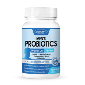 ZEBORA Probiotiques pour hommes 90 capsules vue de face