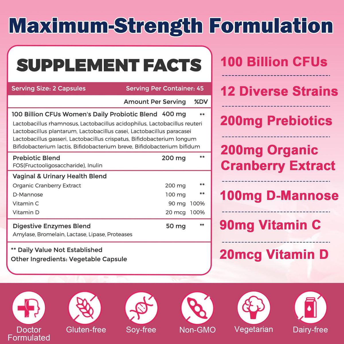 ZEBORA Probiotiques Vaginales 90 Capsules en main
