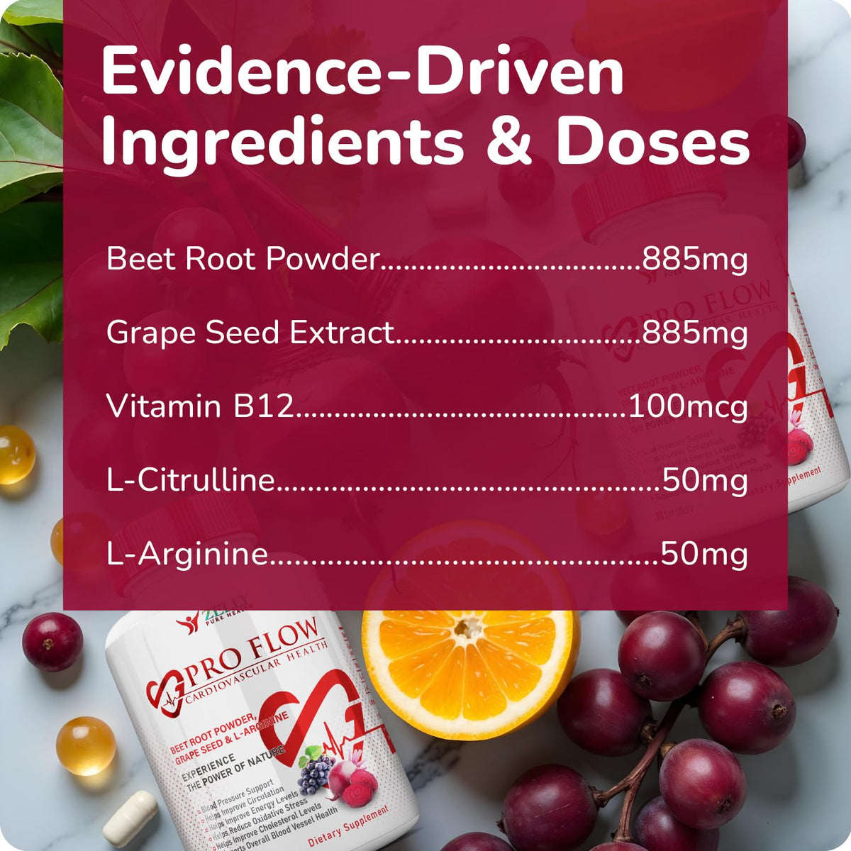Zelly Pure Health capsules de betterave avec extrait de pépins de raisin