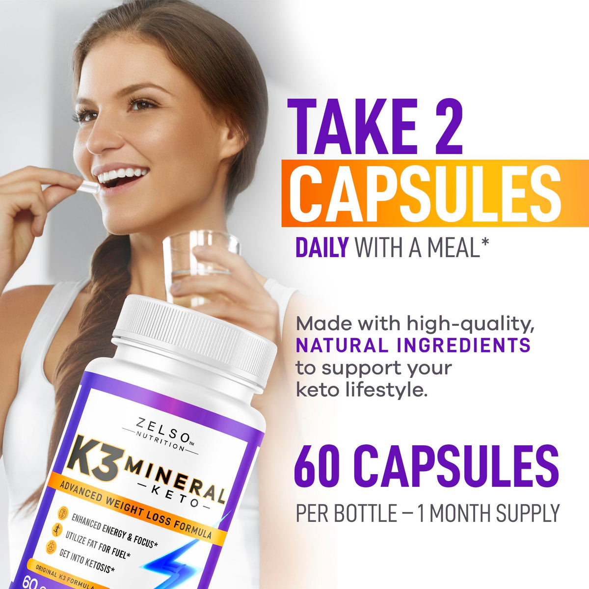 ZELSO K3 Pilules Minérales - Capsules sur une surface blanche