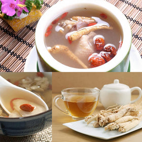Zen Ginseng Racines de Ginseng Américain, présentation sur une table