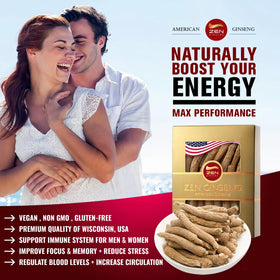 Zen Ginseng racines longues de ginseng américain du Wisconsin 159g en préparation