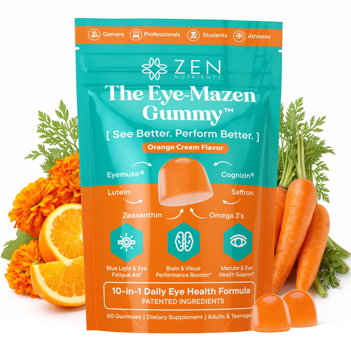 Zen Nutrients gummies oculaires 240g packaging avant