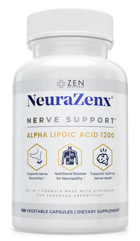 Zen Nutrients NeuraZenX complément nerveux 1200mg acide alpha-lipoïque vue avant