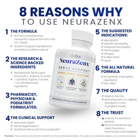Zen Nutrients NeuraZenX côté du flacon avec étiquette visible