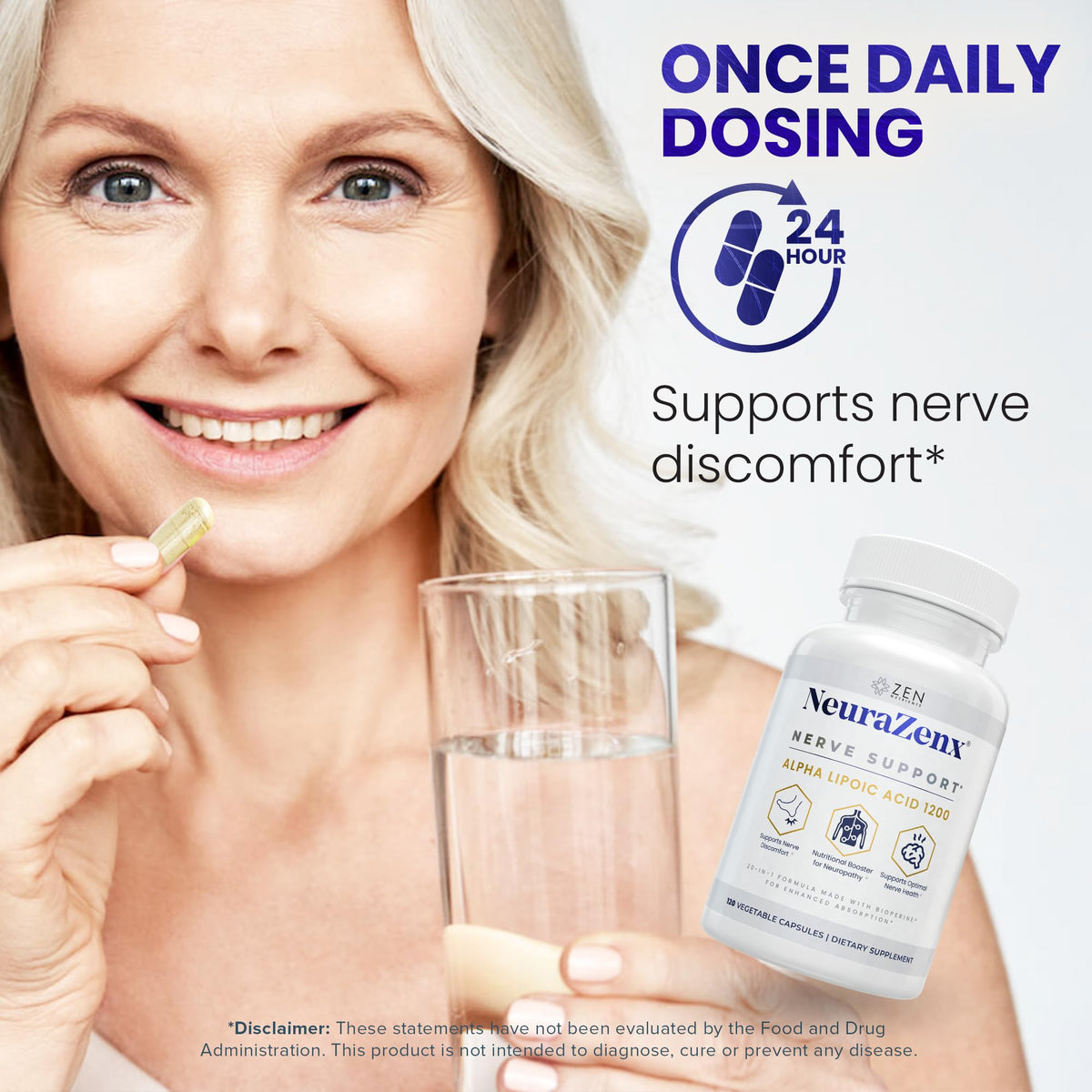 Zen Nutrients NeuraZenX flacon ouvert avec capsules en vue