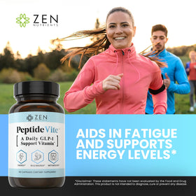 Zen Nutrients PeptideVite capsules sur une surface blanche