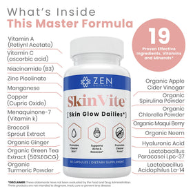 Zen Nutrients SkinVite emballage avec capsules à côté