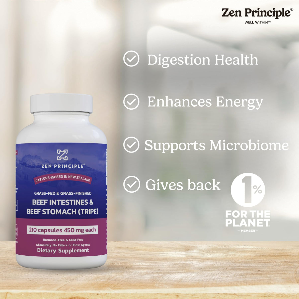 Zen Principle Complément Alimentaire Intestins de Boeuf - prise de capsules