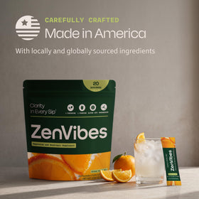 Zen Vibes Calm & Cortisol stick pack sur fond blanc