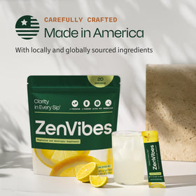 Zen Vibes Calm & Cortisol stick sur une table en bois
