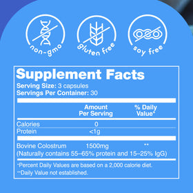 Zena Nutrition Capsules de Colostrum Pur 1500mg, côté droit