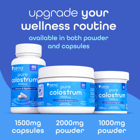 Zena Nutrition Capsules de Colostrum Pur 1500mg, étiquette du produit