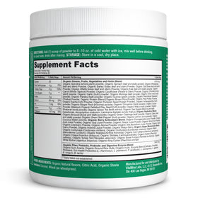Zena Nutrition Poudre de Super Aliments Bio 299g dans un verre