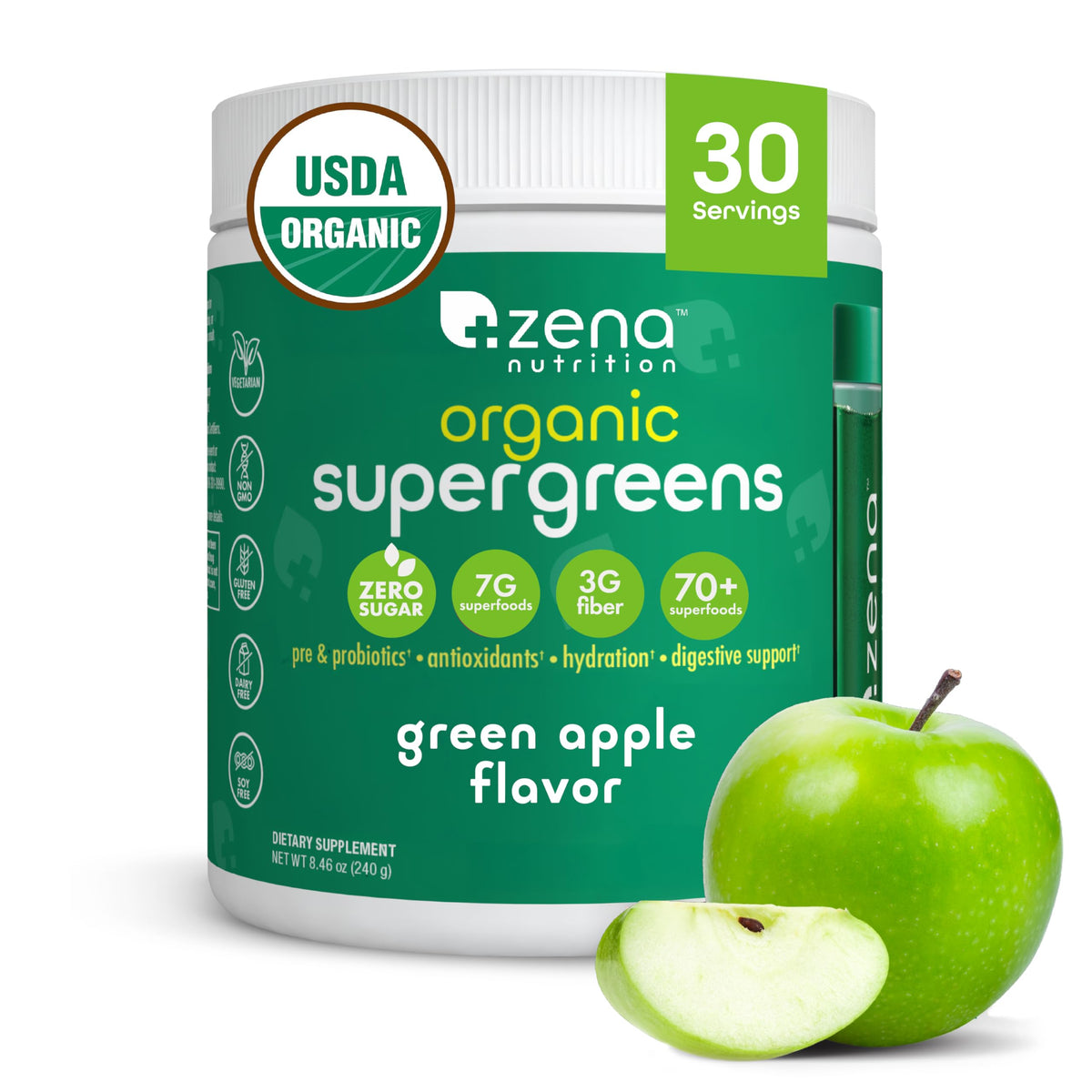 Zena Nutrition Poudre de Super Aliments Bio 299g vue avant