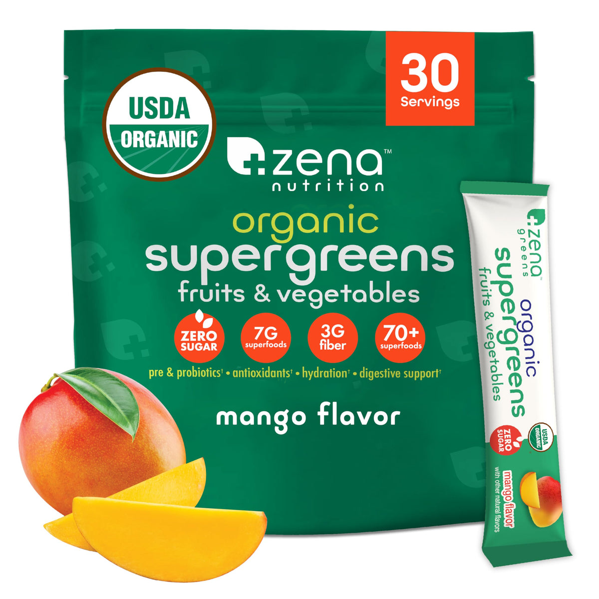 Zena Nutrition Poudre de Super Aliments Biologique 290g vue avant