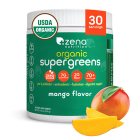 Zena Nutrition Poudre Super Greens Bio 70+ Superaliments 299g avant