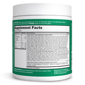 Zena Nutrition Poudre Super Greens Bio 70+ Superaliments 299g sur une table