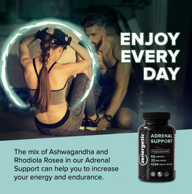 ZENERGETIC Compléments Alimentaires Système Surrénal 60 Capsules sur une table