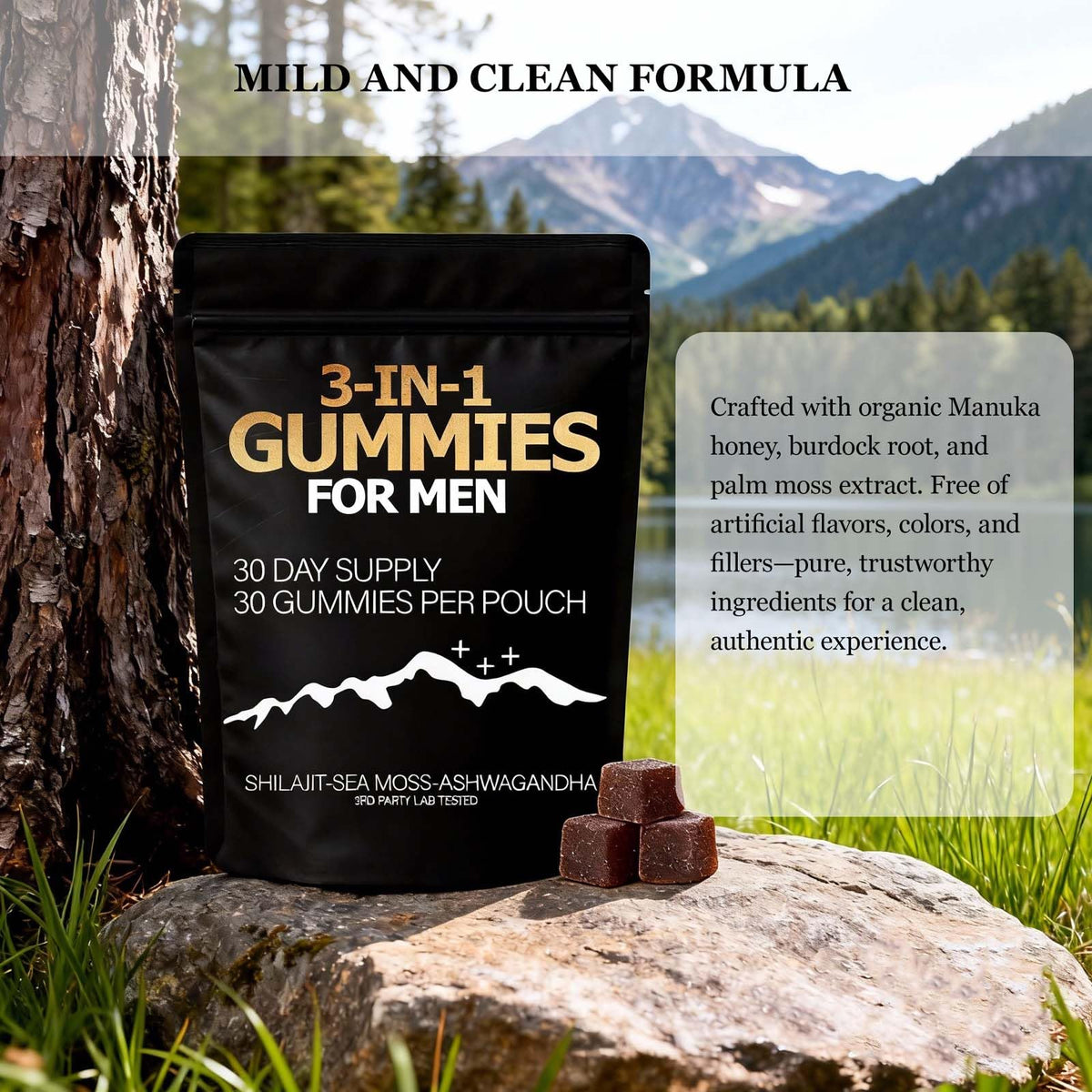 Zenith Gummies 3 en 1, boîte ouverte avec gummies visibles