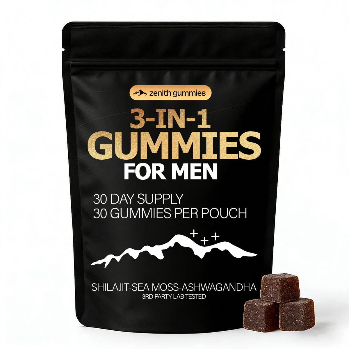 Zenith Gummies 3 en 1 pour Hommes, boîte de 100g vue de face