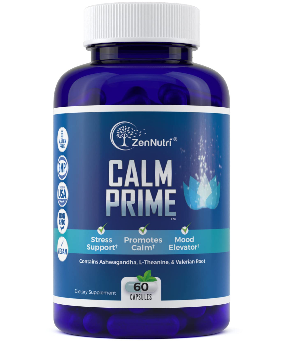 ZenNutri Calm 60 Capsules vue de face avec étiquette