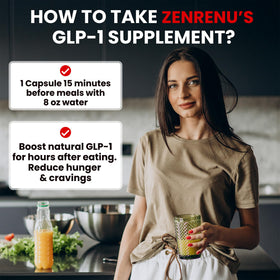 Zenrenu Complément GLP-1 - capsules sur une surface en bois