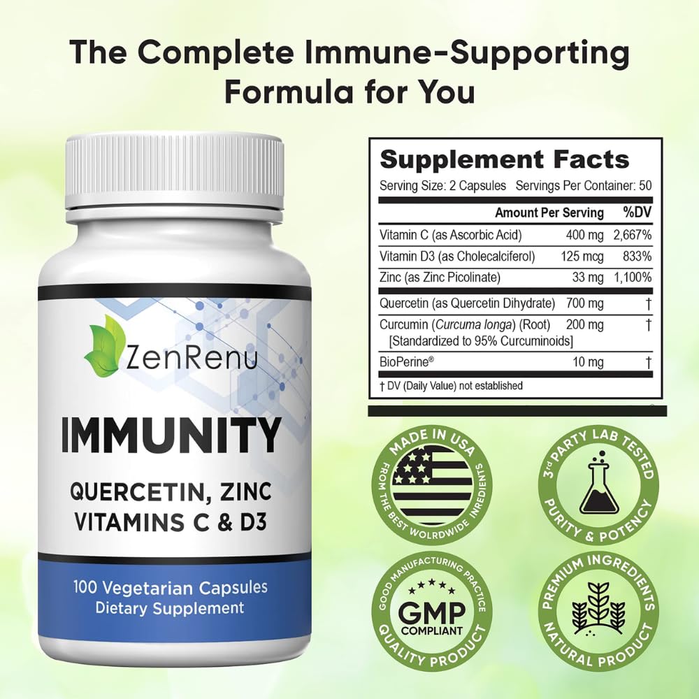 Zenrenu Quercétine 100 capsules végétariennes sur une table