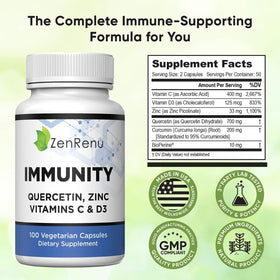 Zenrenu Quercétine 100 capsules végétariennes sur une table