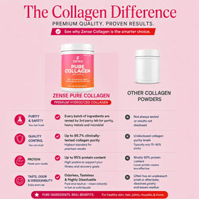 ZENSE Poudre de Collagène Hydrolysé 500 g sur une table