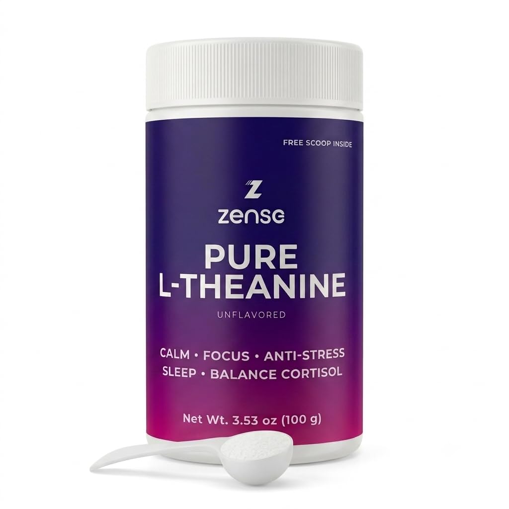 ZENSE Poudre de L-Théanine Pure 100g vue de face avec emballage