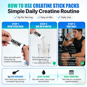 ZentaCore Stick Packs créatine à côté d'équipements de fitness