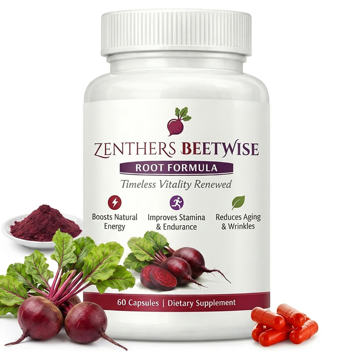 Zenthers Beetwise capsules 400Mg en vue de face